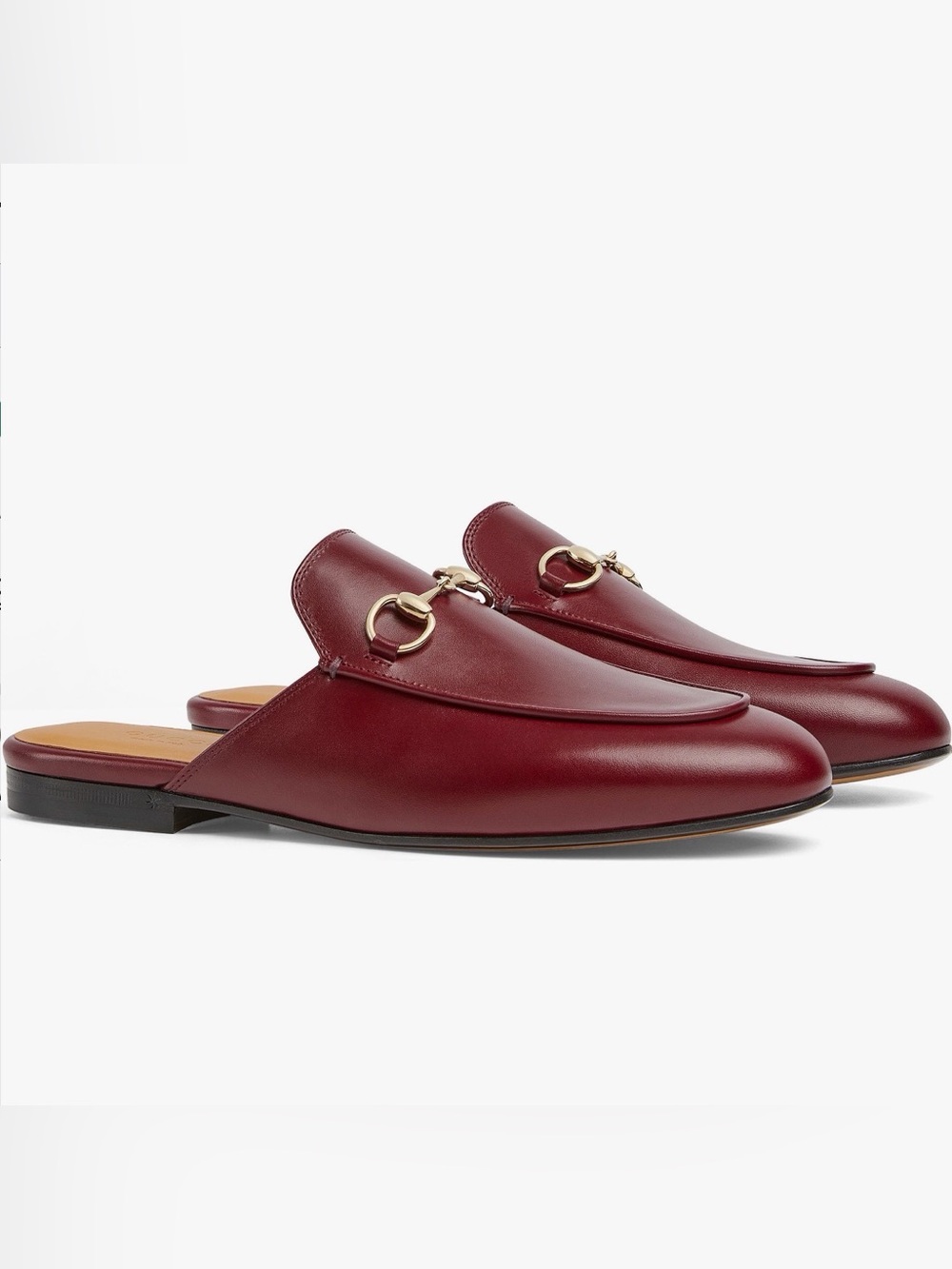 Gucci Princetown Horsebit Leather Mule Slipper - New Lacquer Red Maroon